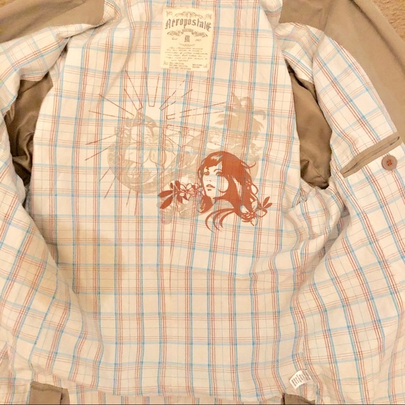 Aeropostale Women's Tan Denim Blazer Fringed M - Picture 6 of 7